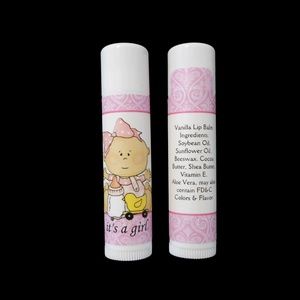 10 Baby Girl Lip Balm Party Favors Vanilla Flavor